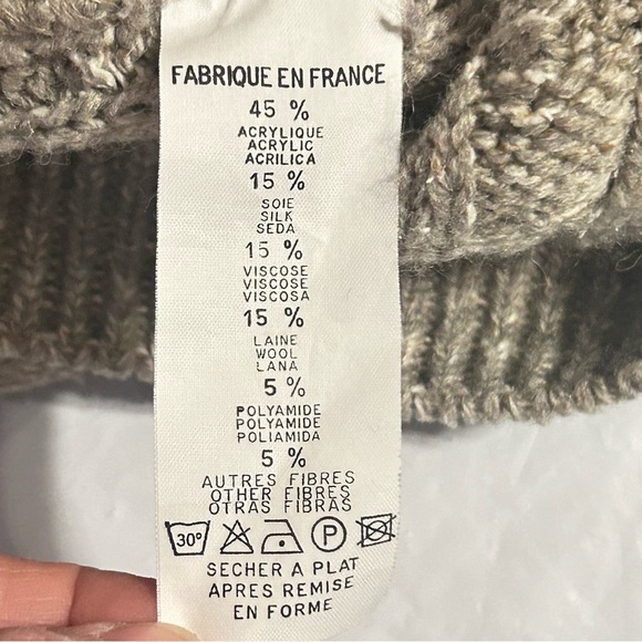 BRUMMELL Wool Taupe Cable Kit Fisherman’s Sweater Unisex Women XL Men L - Picture 7 of 8